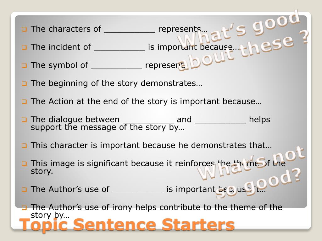 topic sentence frames