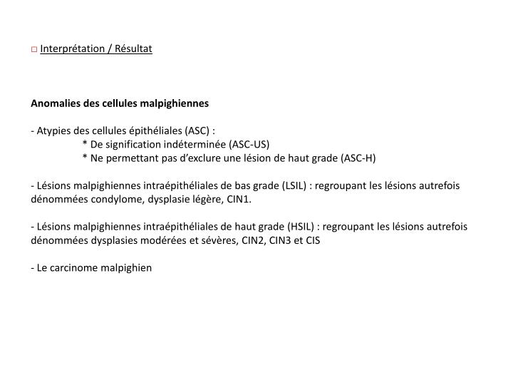 Cellule Malpighienne Atypique De Signification Indéterminée Asc Us
