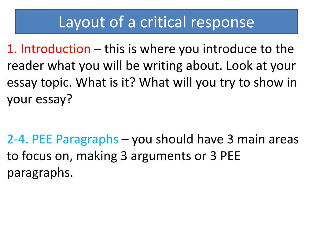 critical response to websites or blogs