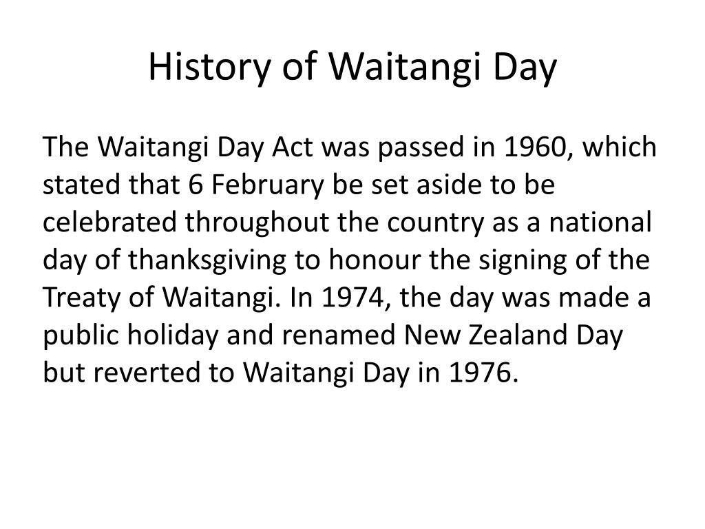 PPT History of Waitangi Day PowerPoint Presentation, free download