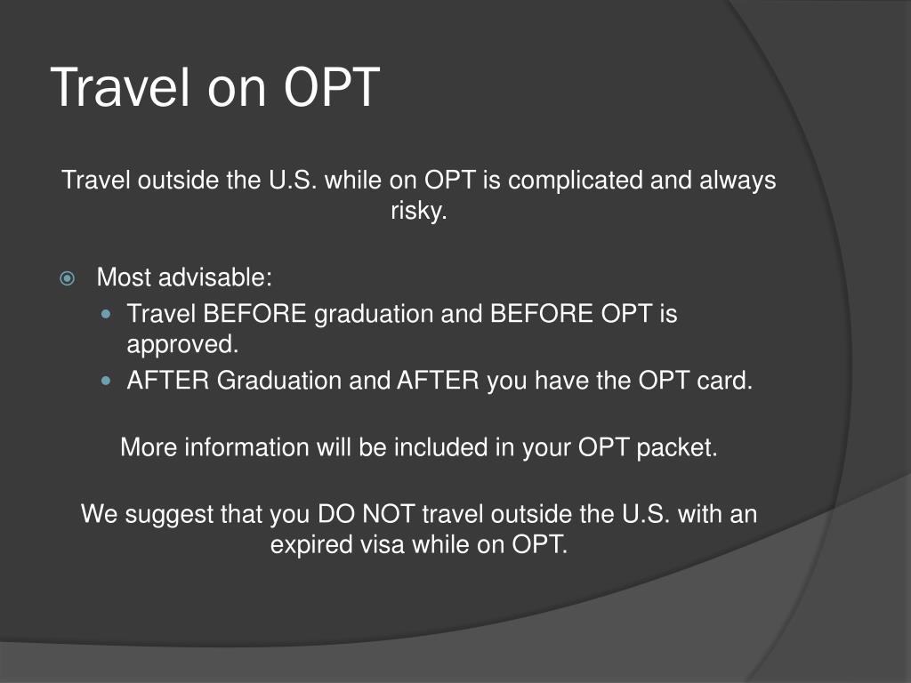 travel on opt