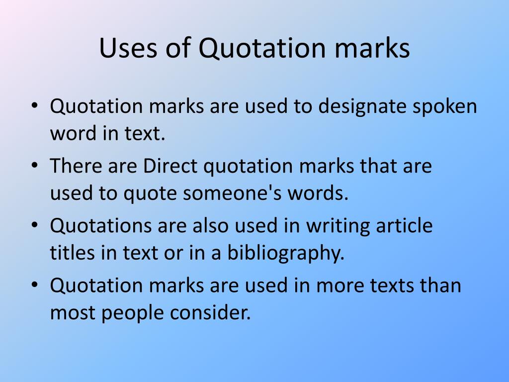 PPT - Quotation Marks PowerPoint Presentation, free download - ID:1885325