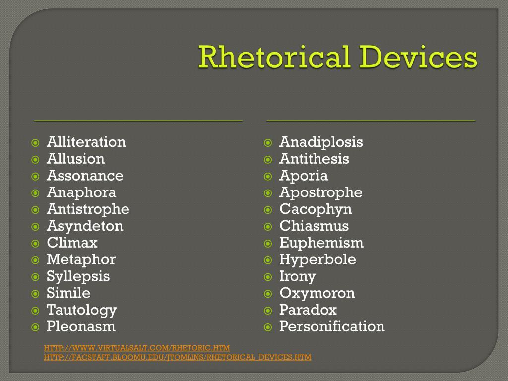 PPT - Rhetorical Devices PowerPoint Presentation, Free Download - ID ...