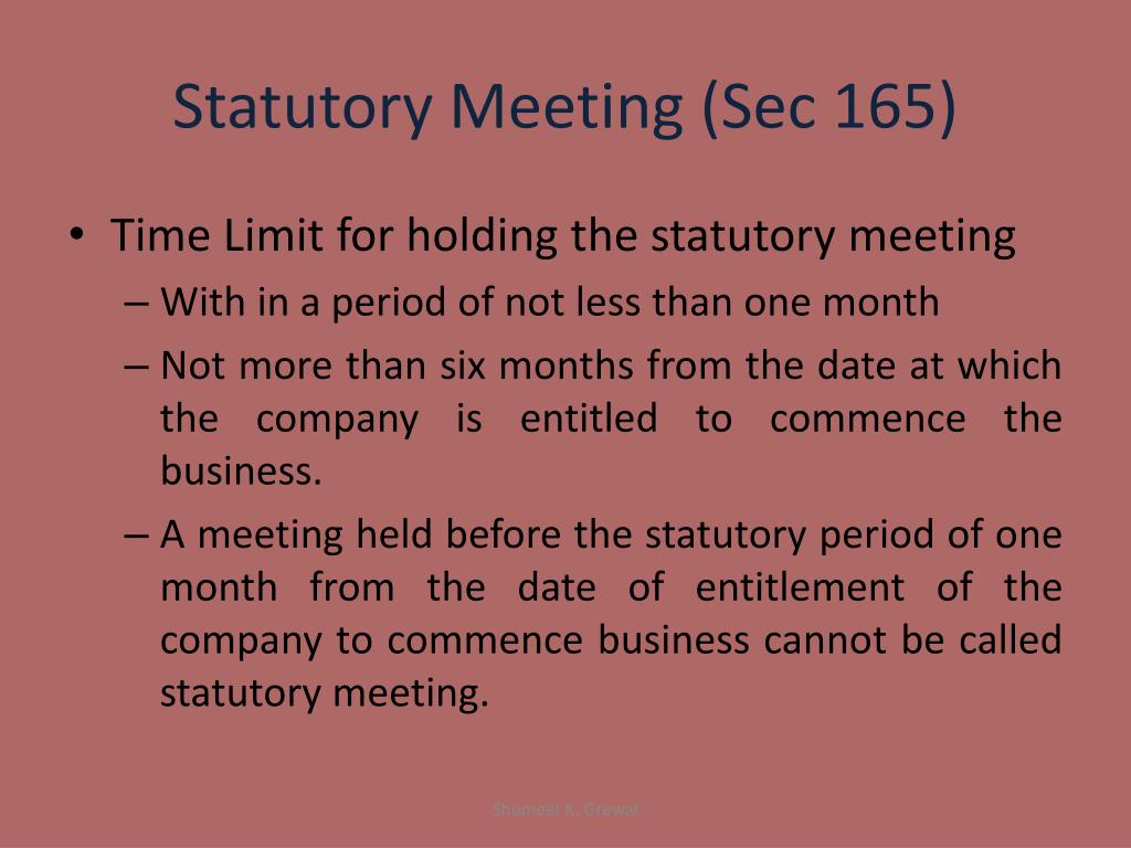 statutory meeting definition