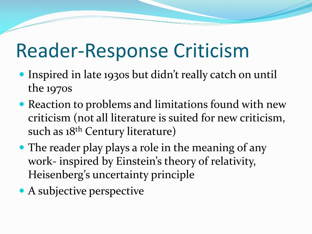 define reader response criticism