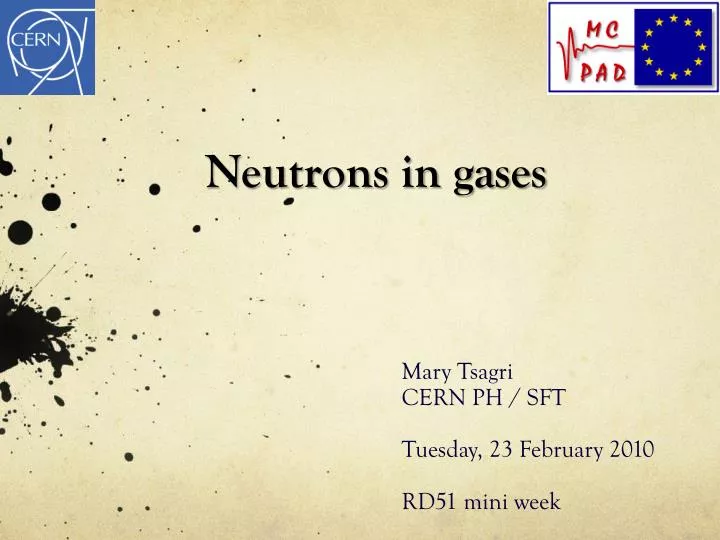 neutrons in gases n.