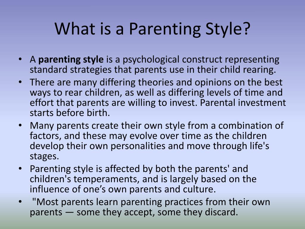 thesis about parenting styles