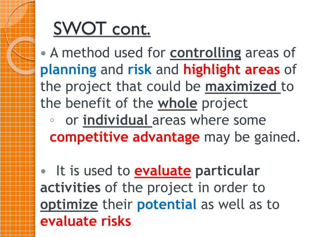 Swot Analysis Risk Identification Techniques