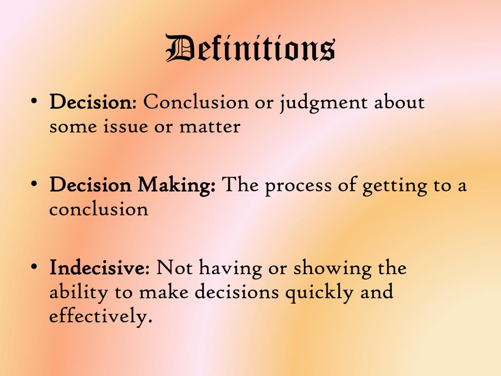 PPT - Decision Making PowerPoint Presentation, free download - ID:1887101