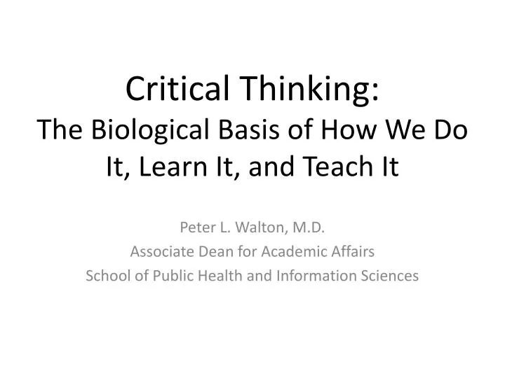 critical thinking in biology
