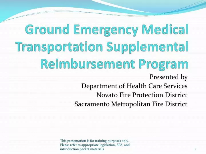 ground emergency medical transportation supplemental reimbursement program n.