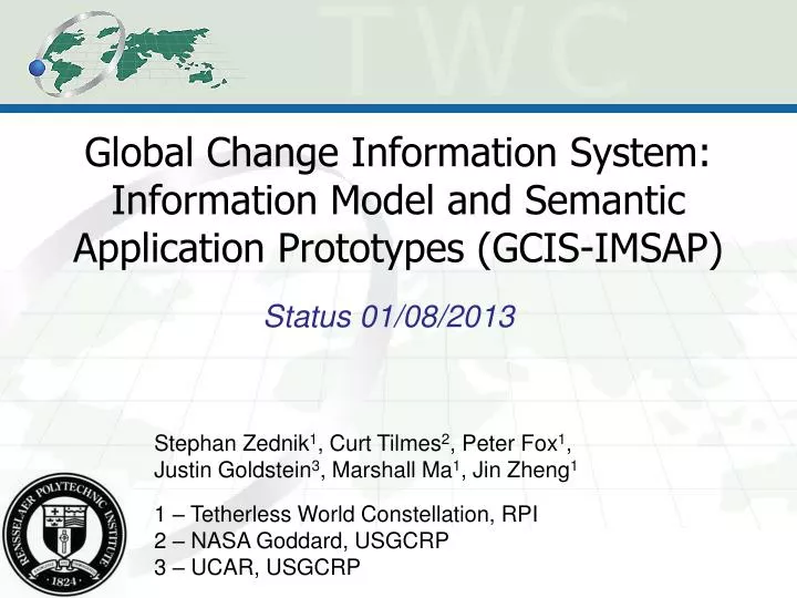 global change information system information model and semantic application prototypes gcis imsap n.