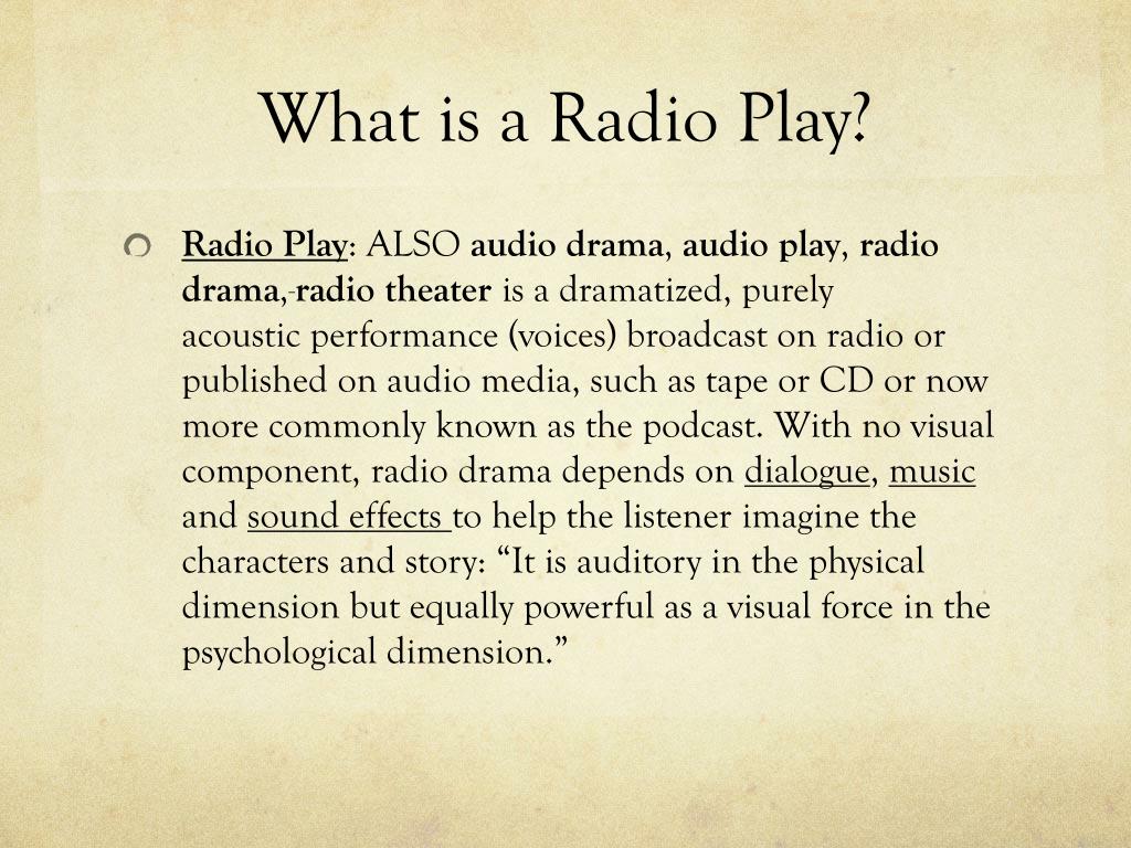 PPT - Radio Plays PowerPoint Presentation, free download - ID:1888329