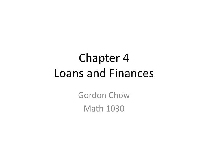 chapter 4 loans and finances n.