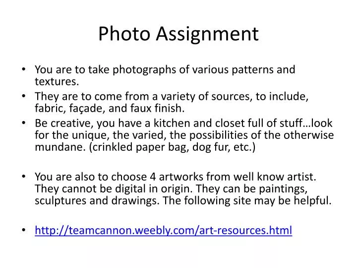 photo assignment definition