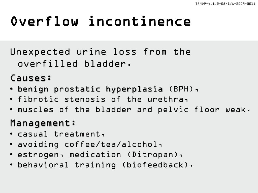 overflow incontinence residual volume