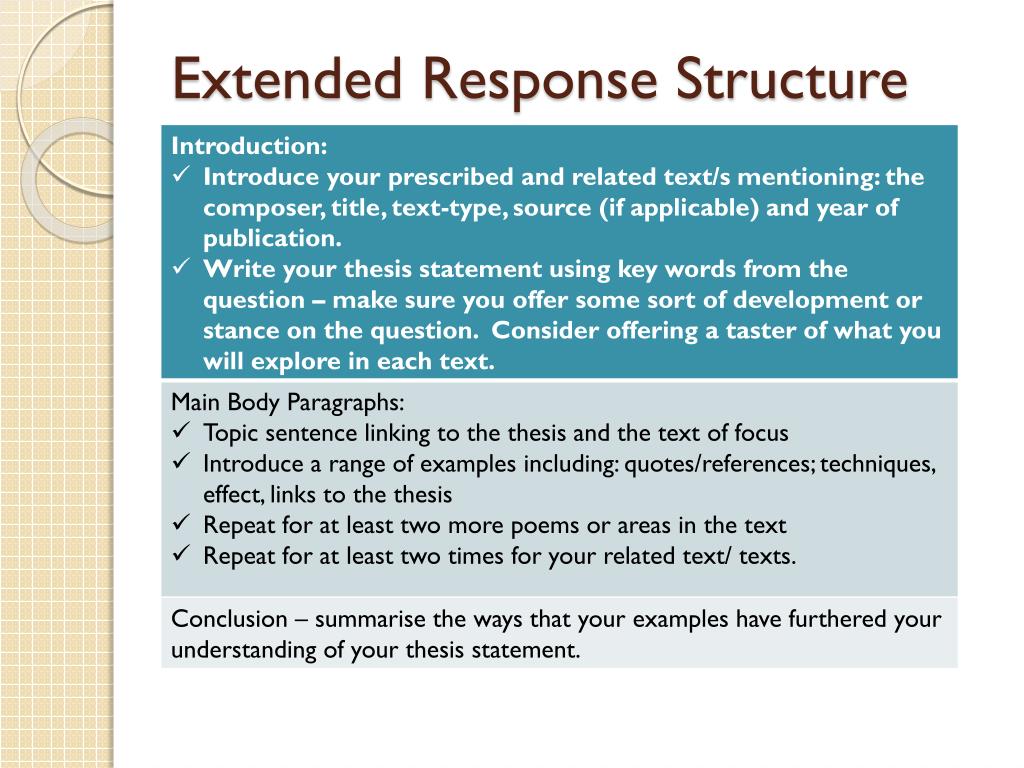 thesis response meaning