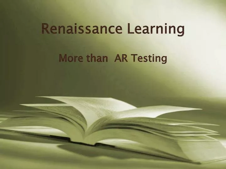 PPT Renaissance Learning PowerPoint Presentation, free download ID