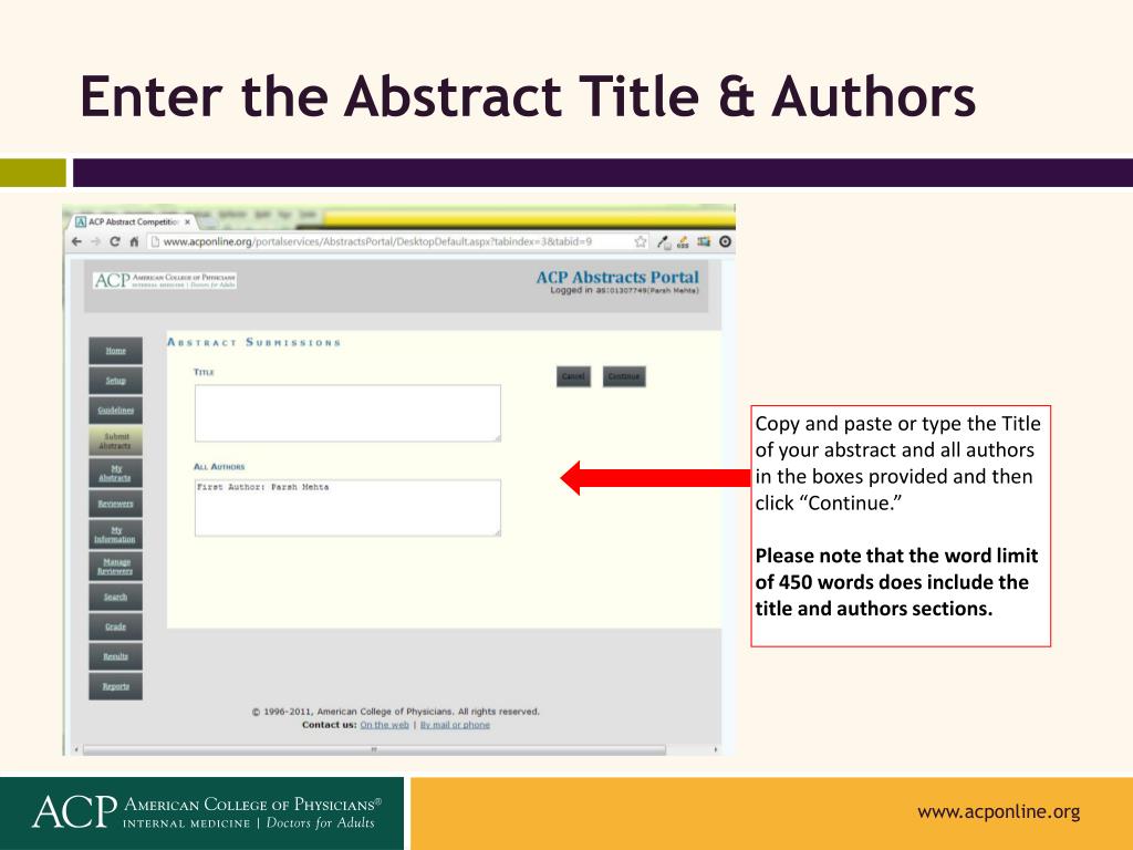 PPT How to Submit to the ACP National Abstract Competitions