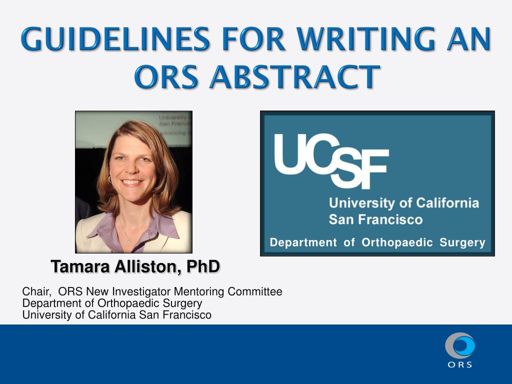 Abstract Ors PPT - Best Foot Forward: Writing a Compelling ORS Abstract PowerPoint ...