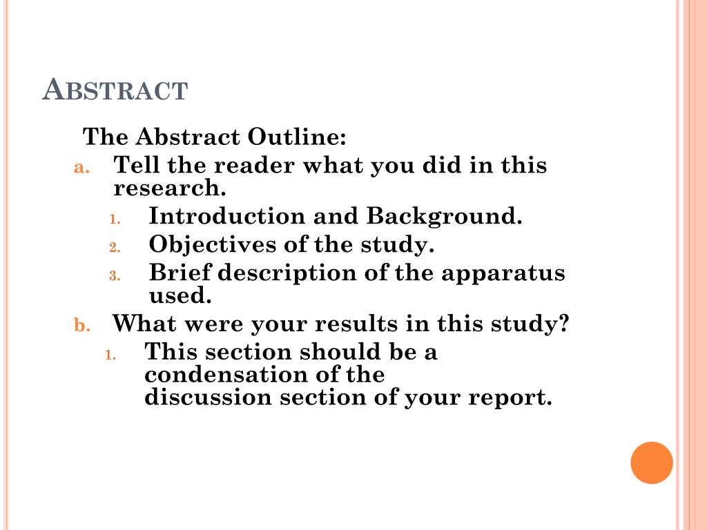 how to write research abstract ppt