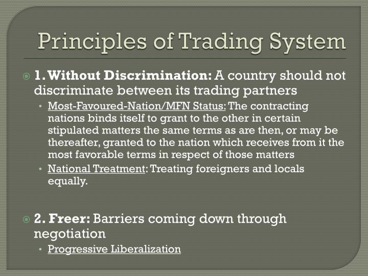 Principles of trading system wto