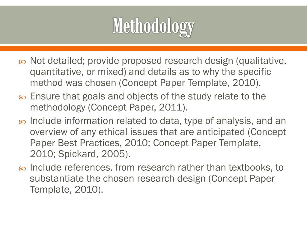 abridged methodology concept paper example