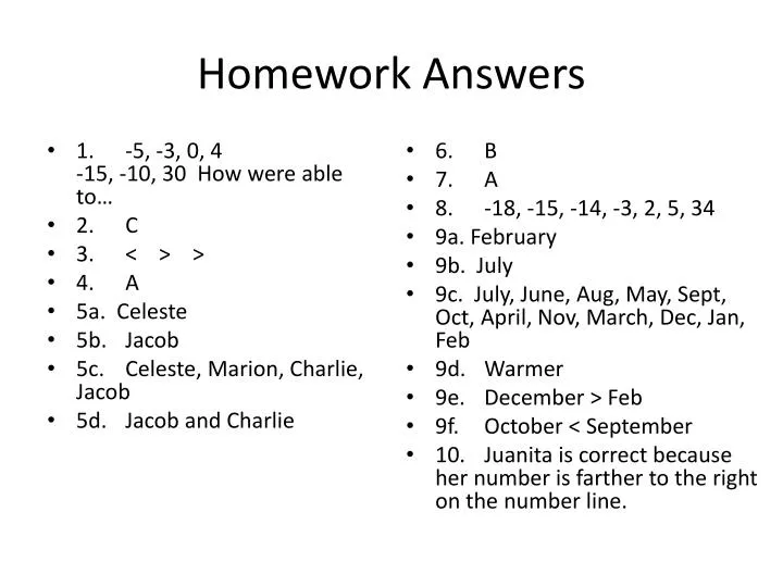 for homework answers