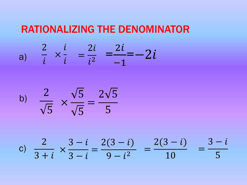 PPT Rationalizing The Denominator PowerPoint Presentation Free 