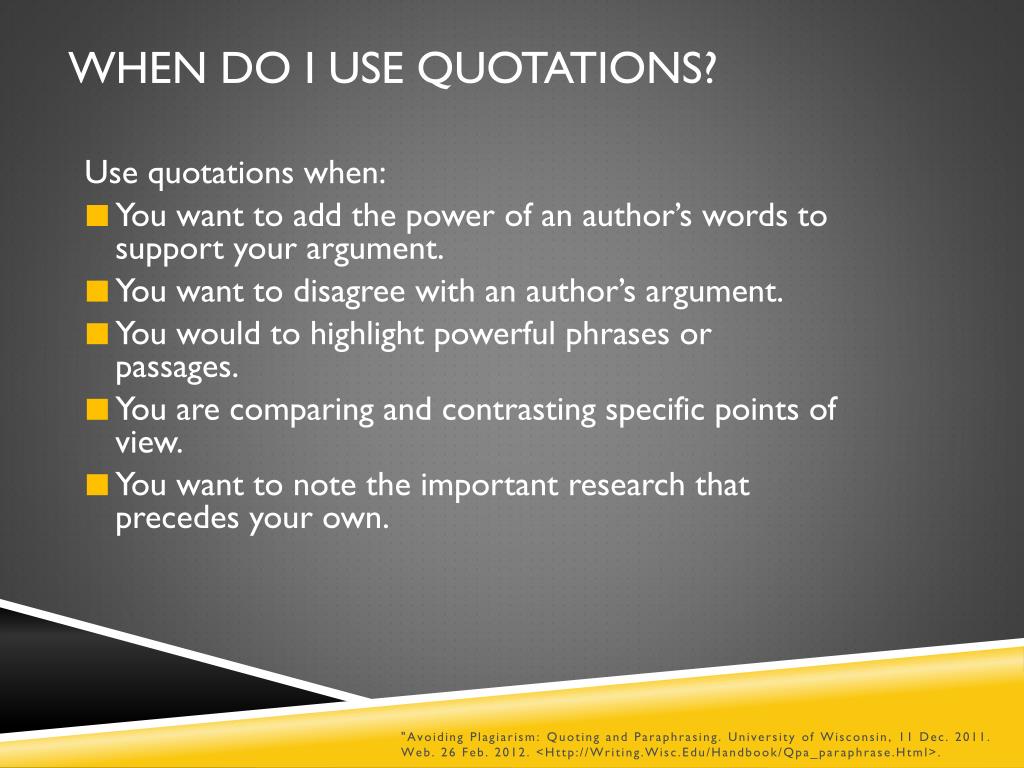 using a quotation in your research paper requires