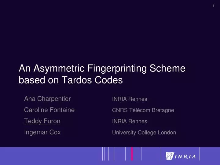 an asymmetric fingerprinting scheme based on tardos codes n.