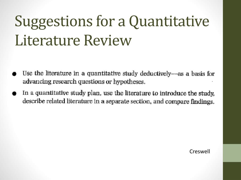 how to select relevant literature in quantitative research