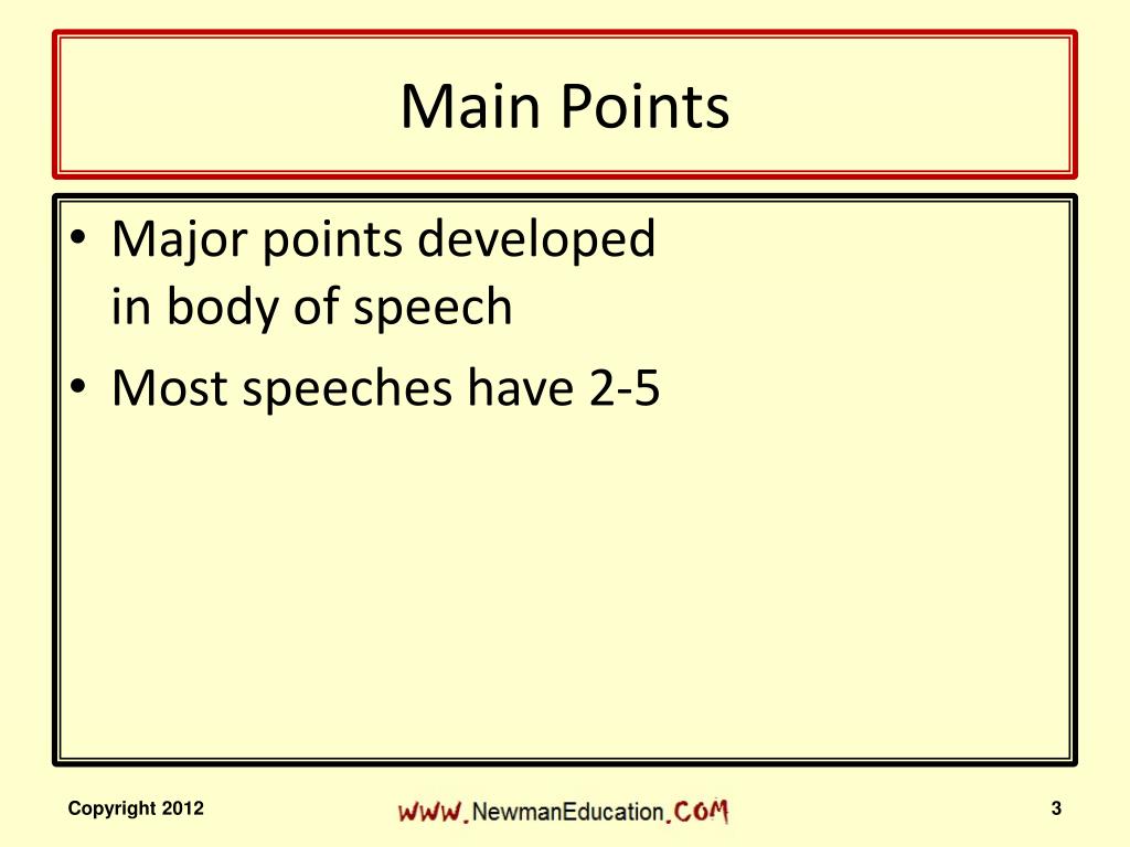 what are main points in a speech