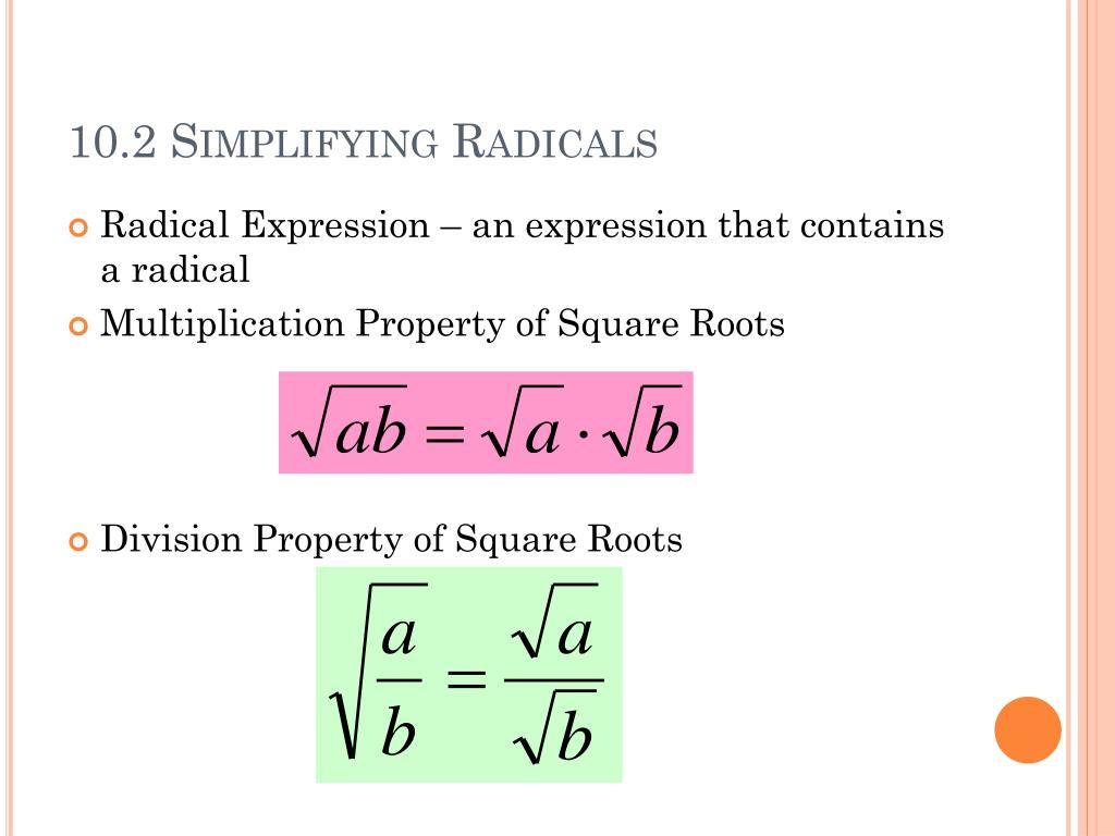PPT Radical Expressions and Equations PowerPoint
