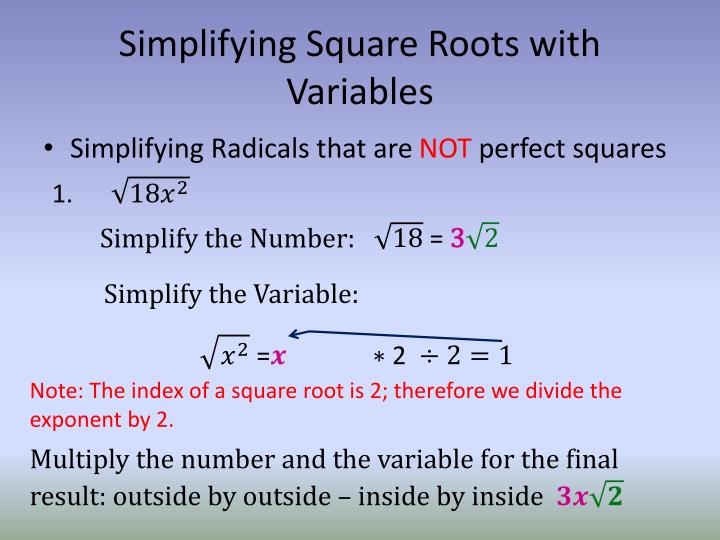 Ppt simplifying radicals powerpoint presentation id 1894080
