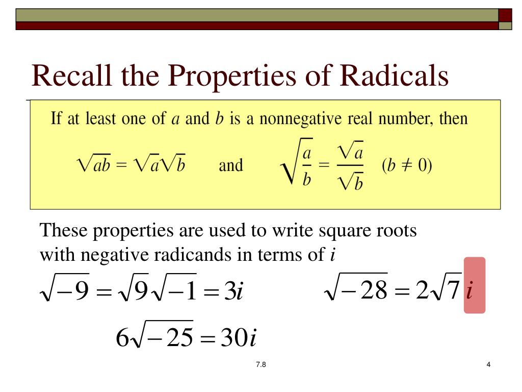 Squared root me. Properties-of-Radicals. Roots of Complex numbers. Square root of Complex number. Complex numbers Division.