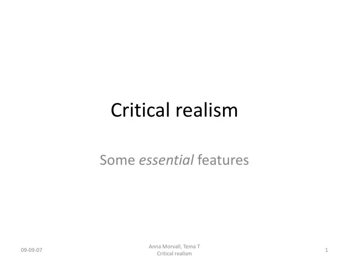 PPT Critical realism PowerPoint Presentation, free download ID1894860