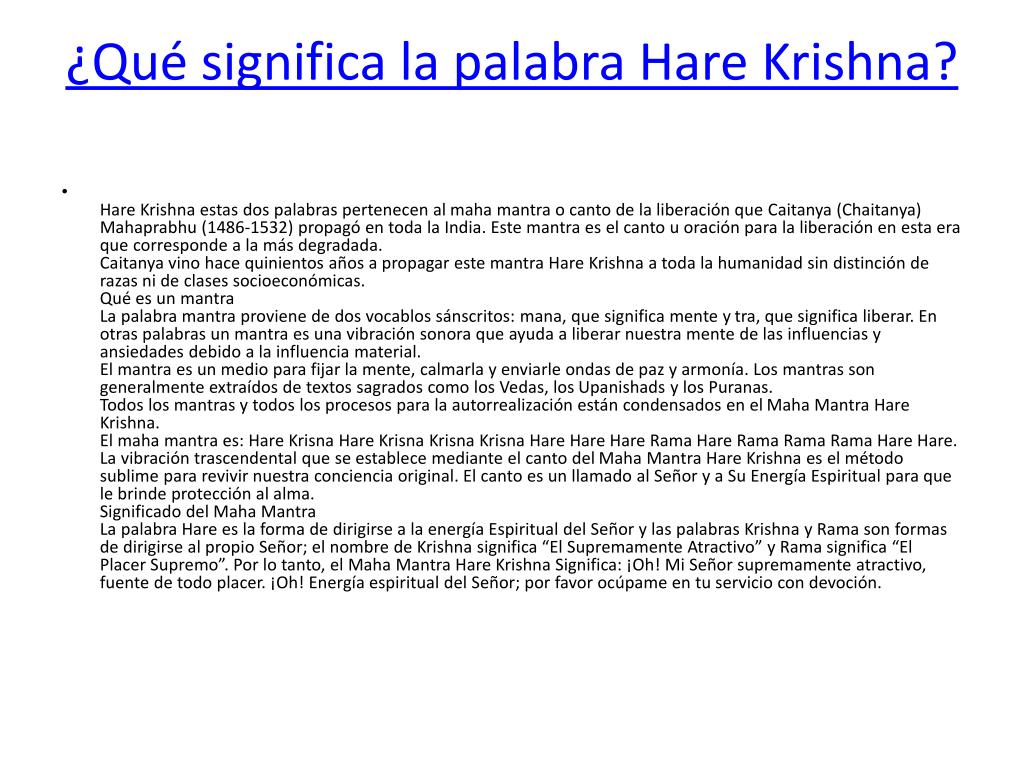 Significado Hare Krishna 