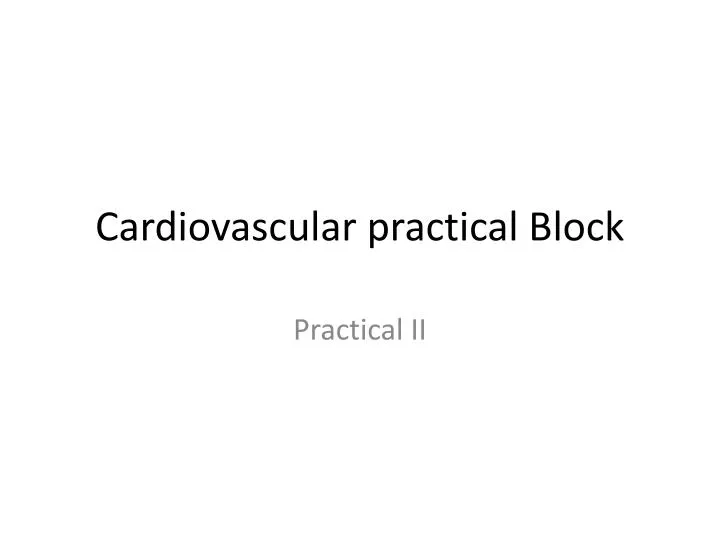 cardiovascular practical block n.
