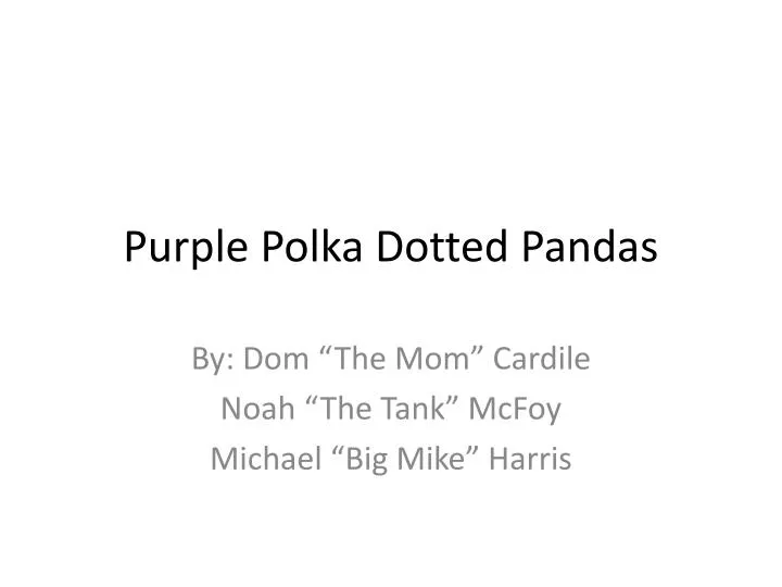 purple polka dotted pandas n.