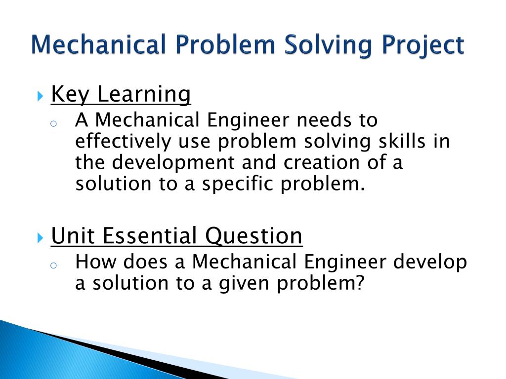 problem solving ability mechanical engineer