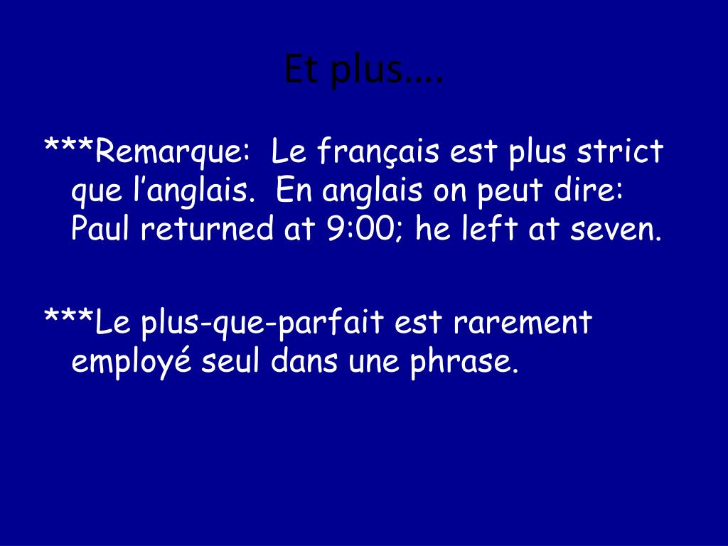 plus que parfait français plus que parfait français
