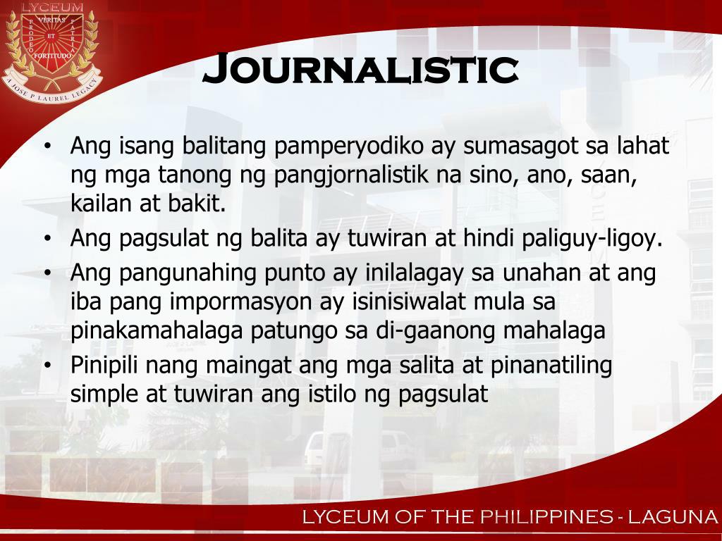 Mga Halimbawa Ng Jornalistik Na Pagsulat Sa Filipino - Mobile Legends