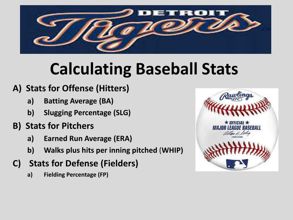 PPT - Calculating Baseball Stats PowerPoint Presentation, free download -  ID:1897655