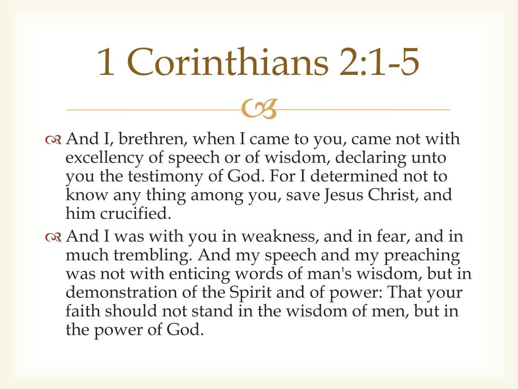 PPT - 1 Corinthians 2:1-5 PowerPoint Presentation, free download -  ID:1897801