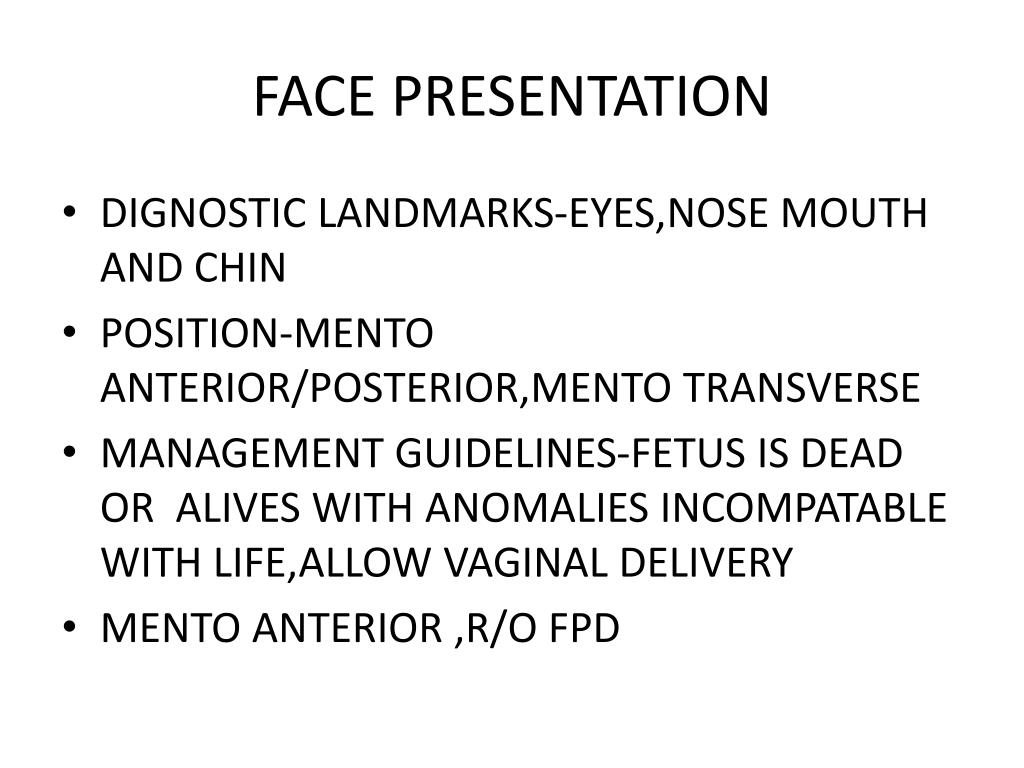 presentation for face