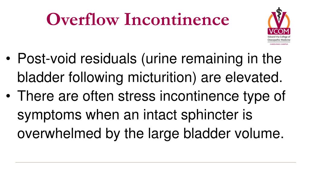 overflow incontinence treatment guidelines
