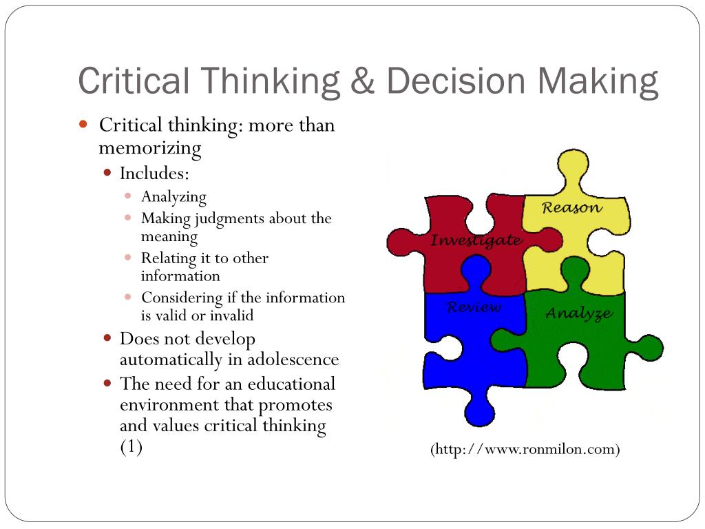 relationship between critical thinking and decision making