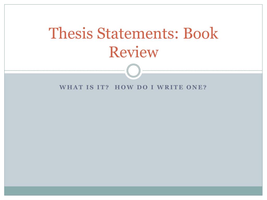 how to write a thesis for a book review