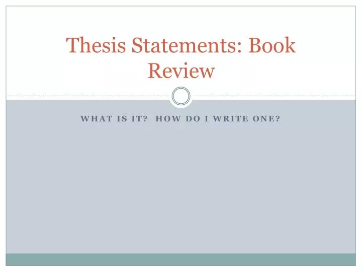 a good thesis statement for a book review